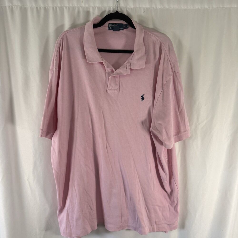Polo Ralph Lauren Shirt Men's XXL Pink Short Sleeve Collared 100% Cotton